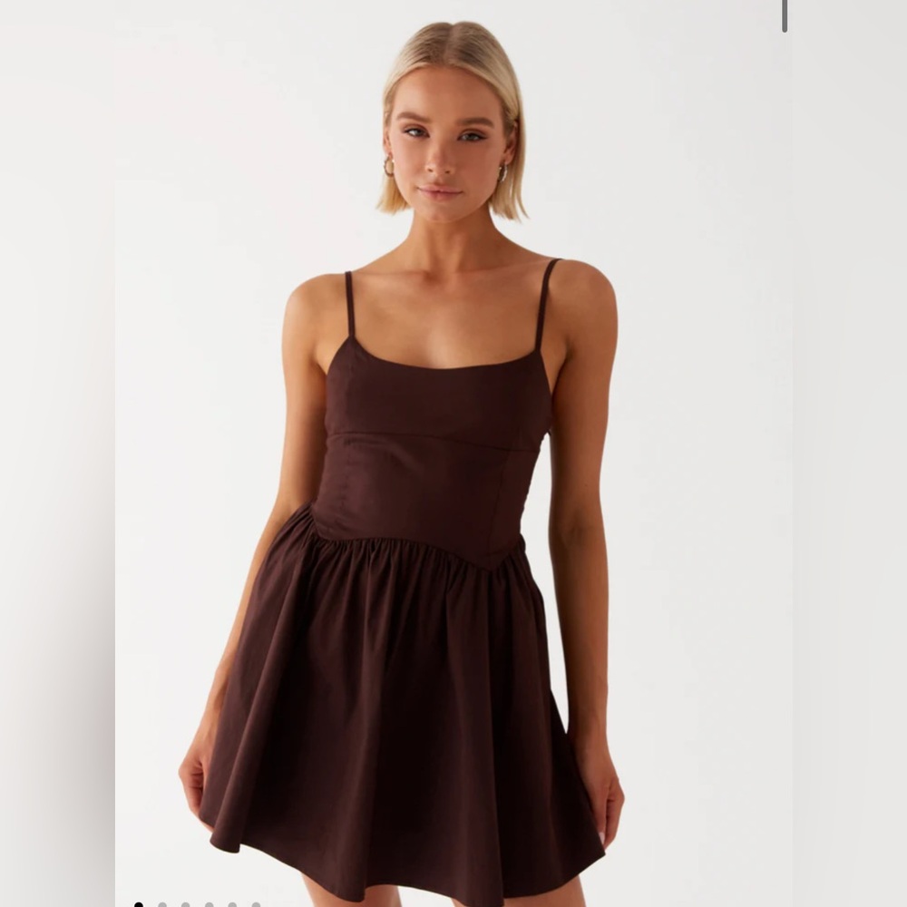 Peppermayo Chocolate Brown Mini Dress